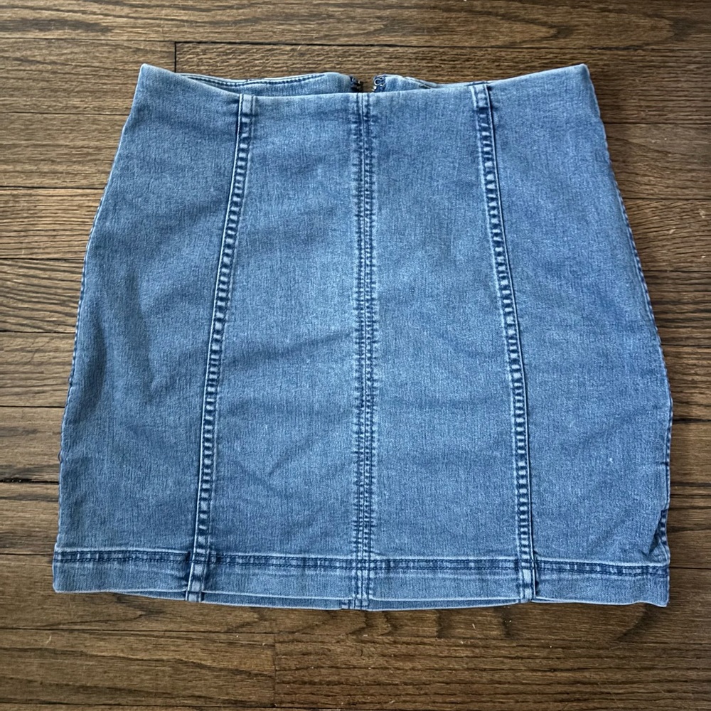 Free People Denim Pencil Mini Skirt, Sz 8